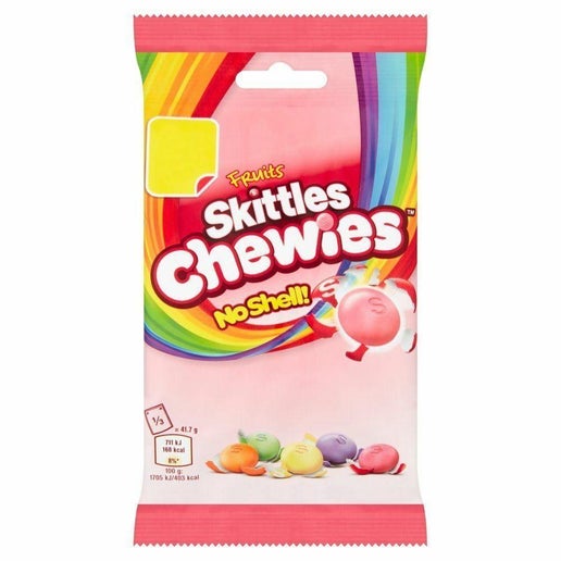 Skittles Fruits No Shell Chewies Bag 125g (UK)